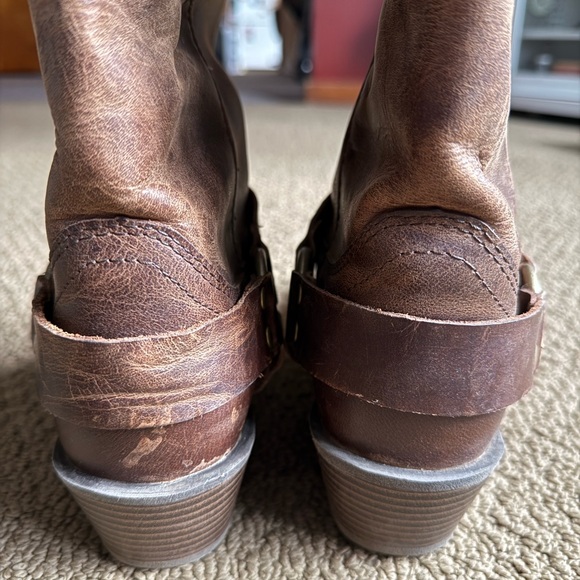 Justin Brown Leather Motorcycle Boots 10B - Picture 11 of 15